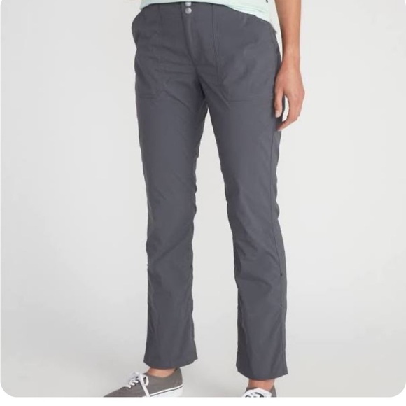 ExOfficio Bugs Away Gray Straight Leg Hiking Field Pants 14 Nylon High Waist - Picture 1 of 15